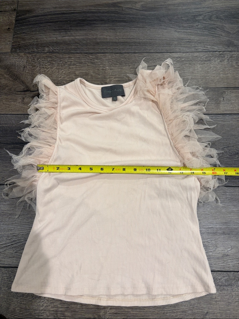 Sunday in Brooklyn Blush Feather-Trim Ribbed Tank Anthropologie - Picture 5 of 5